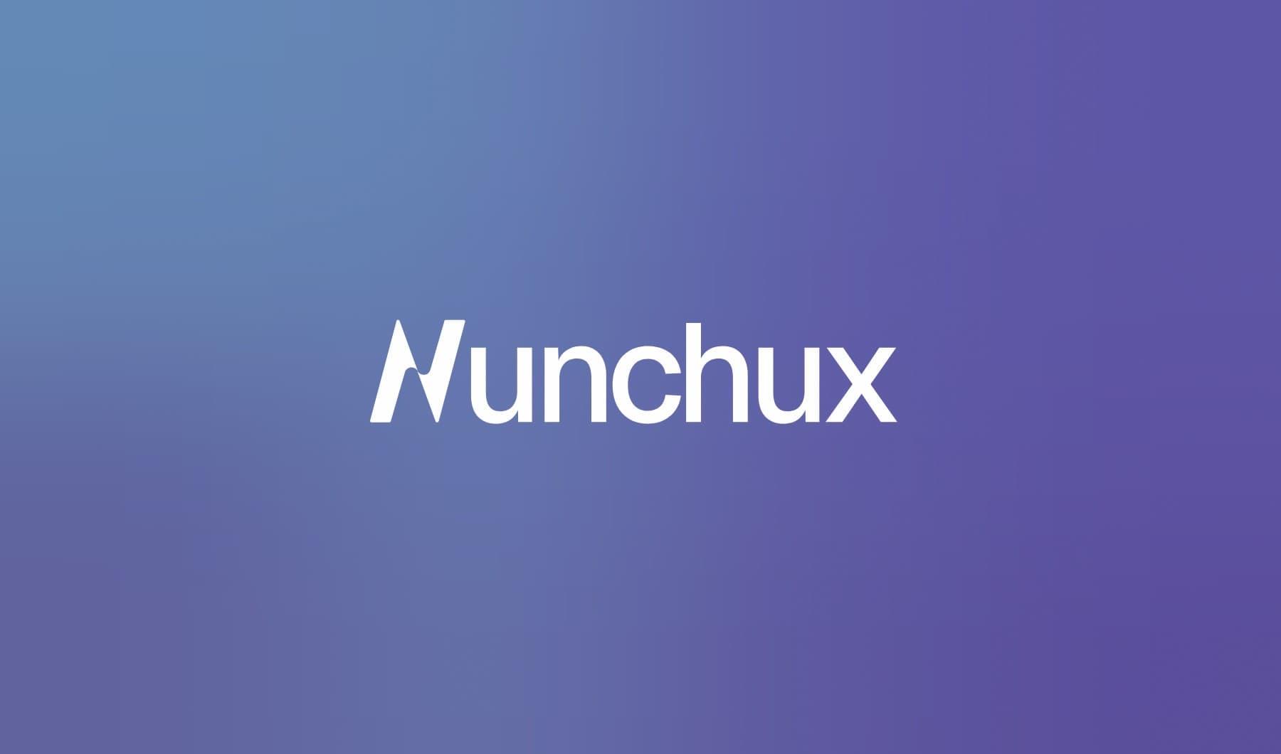 The Nunchux wordmark in white on the Nunchux gradient